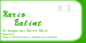 mario balint business card
